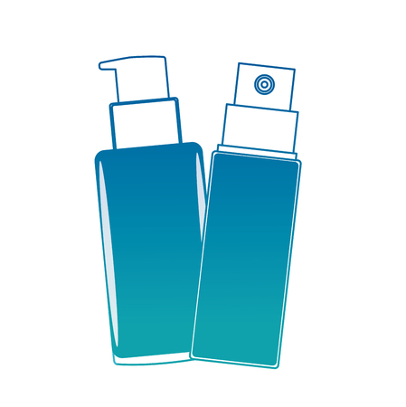 Packaging tube spray cosmetic makeup products vector illustration neon designのイラスト素材