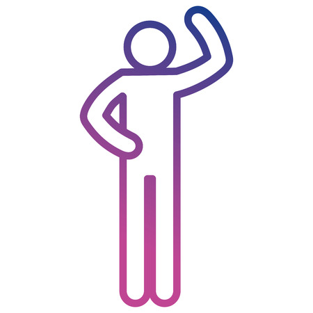 figure human with hand up silhouette avatar vector illustration designのイラスト素材