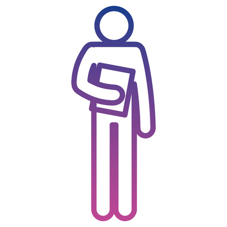 figure human with document silhouette avatar vector illustration designのイラスト素材