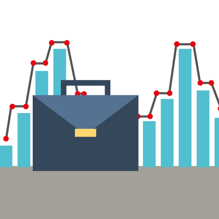 Briefcase business diagram office equipment vector illustrationのイラスト素材
