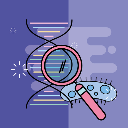 science laboratory research molecule and germ biological vector illustrationのイラスト素材