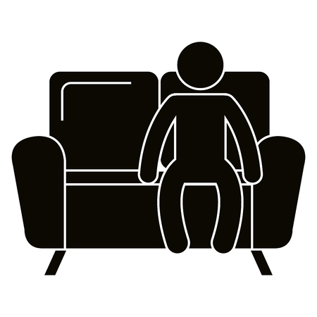 Man sitting in sofa vector illustration design.のイラスト素材