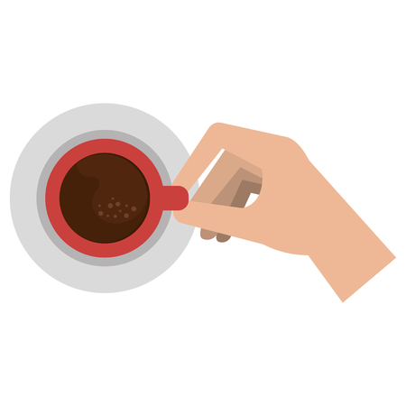 hand with coffee cup vector illustration designのイラスト素材