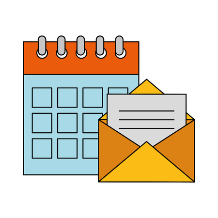 envelope mail with calendar vector illustration designのイラスト素材