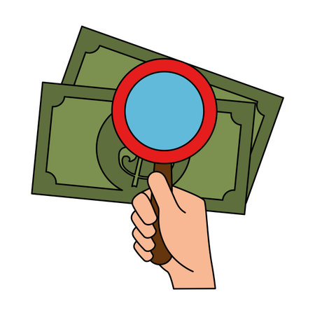 hand searching bills dollar vector illustration designのイラスト素材