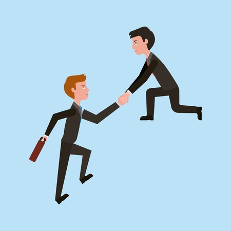 business man helping colleague or friend climbing leadership teamwork vector illustrationのイラスト素材
