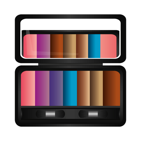 Palette eyeshadows with mirror femenine make up vector illustration designのイラスト素材