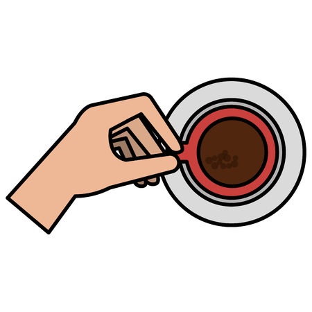 hand with coffee cup vector illustration designのイラスト素材