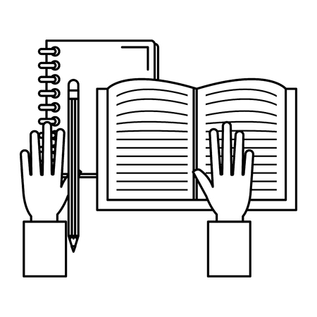 hand writing in notebook school vector illustration designのイラスト素材