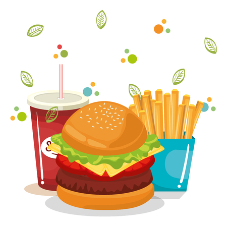 delicious fast food menu vector illustration designのイラスト素材