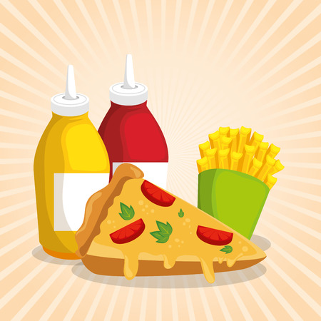 delicious fast food menu vector illustration designのイラスト素材