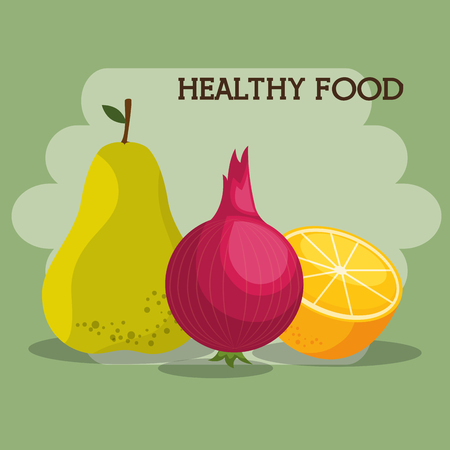 fruits and vegetables healthy food vector illustration designのイラスト素材