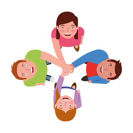 group of people business around circle from looking up success vector illustrationのイラスト素材