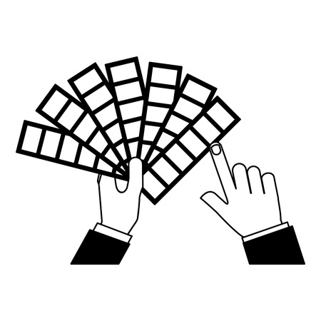 hand with menu color palette graphic design vector illustrationのイラスト素材