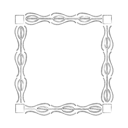 square victorian frame isolated icon vector illustration designのイラスト素材