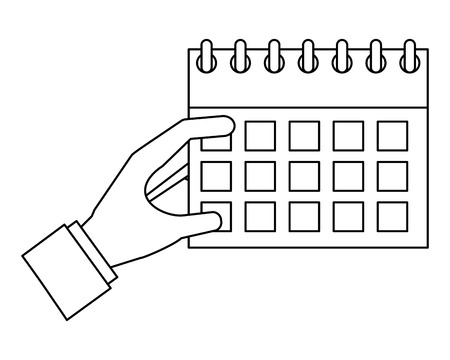 hand holding calendar planning reminder vector illustrationのイラスト素材