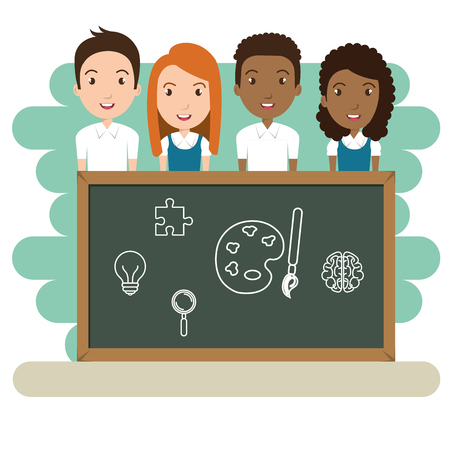 students in the classroom characters vector illustration designのイラスト素材