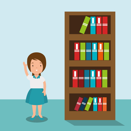 girl student in the classroom character vector illustration designのイラスト素材