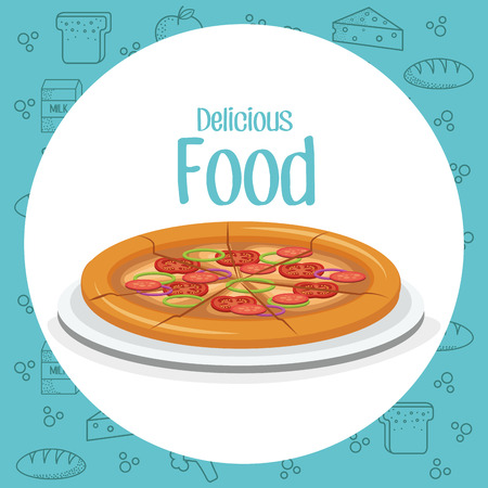 pizza fast food menu vector illustration designのイラスト素材