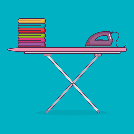 iron clothes electric laundry service vector illustration designのイラスト素材