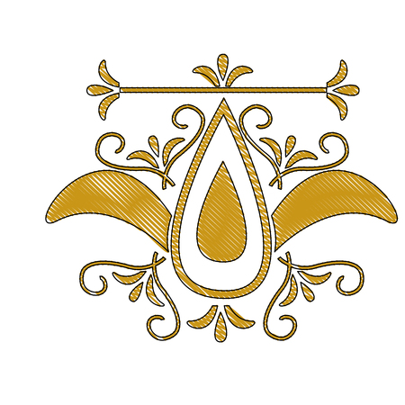 art deco floral vintage ornament classic motifのイラスト素材