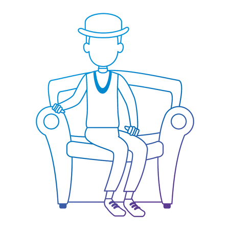 cute father in sofa avatar character vector illustration designのイラスト素材