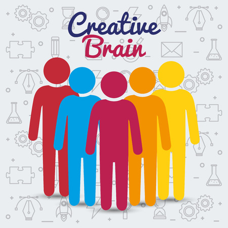 human profile creative brain vector illustration designのイラスト素材