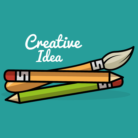 school supplies creative ideas vector illustration designのイラスト素材