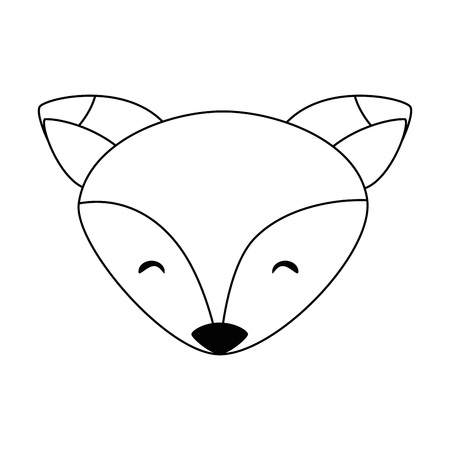 cute fox head adorable character vector illustration designのイラスト素材