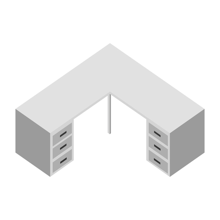 office desk furniture drawers isometric image vector illustrationのイラスト素材