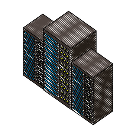 server data center isometric icon vector illustration designのイラスト素材