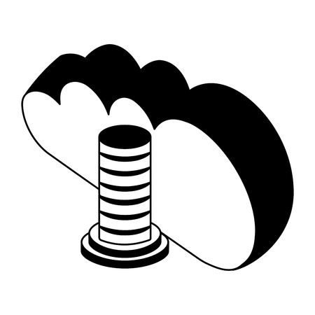 cloud computing with screw isometric icon vector illustration designのイラスト素材