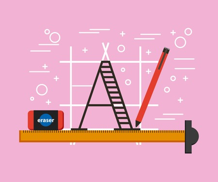 graphic design activity work equipment vector illustrationのイラスト素材