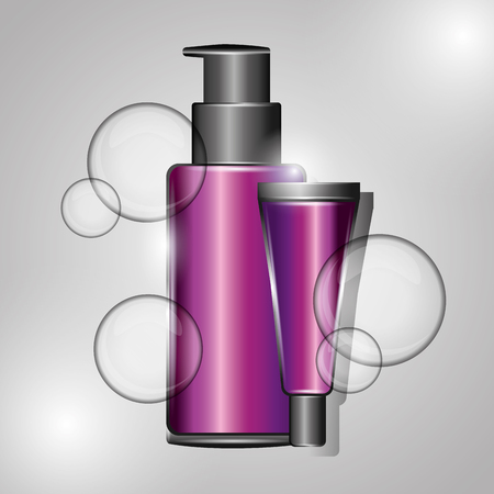 cosmetics spray cream empty template vector illustrationのイラスト素材