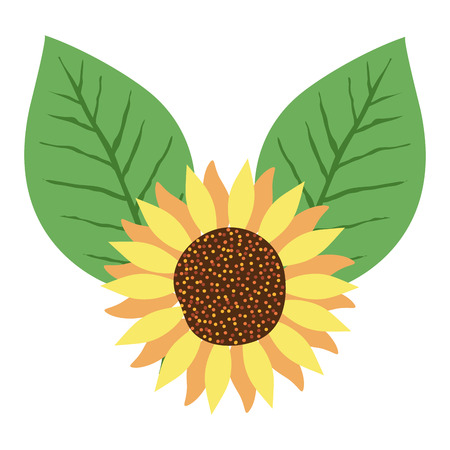 flower and leafs decorative icon vector illustration designのイラスト素材