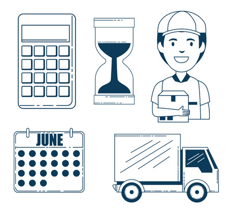 delivery service set icons vector illustration designのイラスト素材