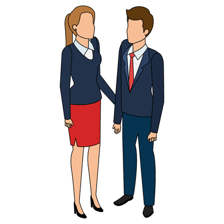 business couple avatars characters vector illustration designのイラスト素材