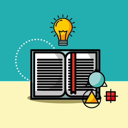open book bulb light idea creativity vector illustrationのイラスト素材