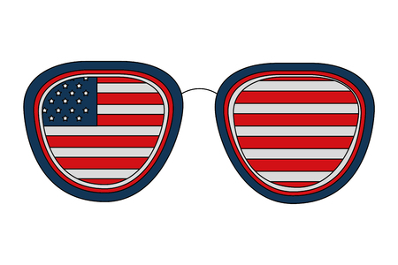 sunglasses with USA flag vector illustration designのイラスト素材