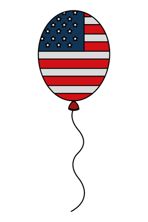 balloons air helium with USA flag vector illustration designのイラスト素材