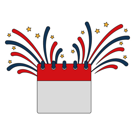 calendar with fireworks splash vector illustration designのイラスト素材