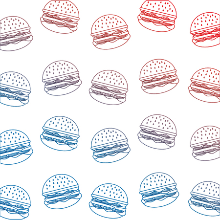 delicious hamburger pattern background vector illustration designのイラスト素材