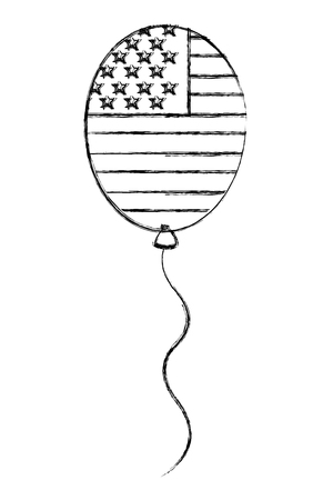 balloons air helium with USA flag vector illustration designのイラスト素材