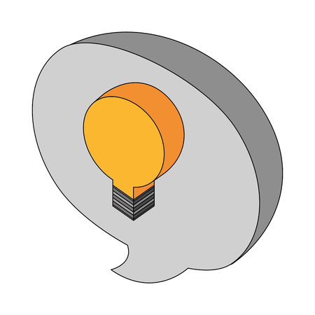 speech bubble with bulb isometric icon vector illustration designのイラスト素材