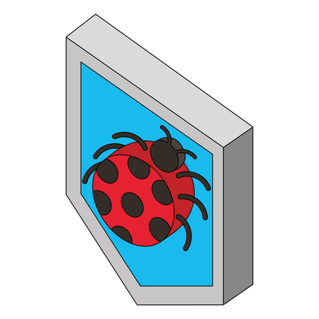 shield protection bug virus attack digital isometric vector illustrationのイラスト素材