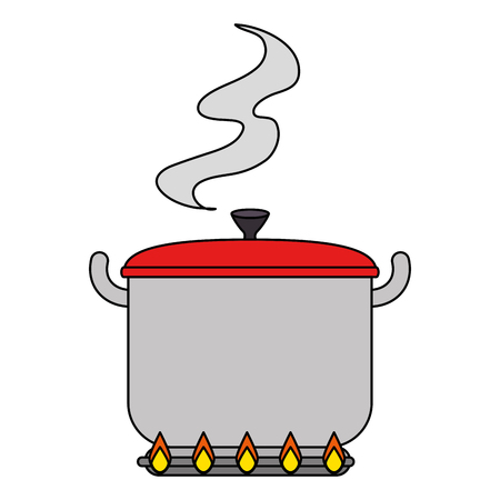 kitchen pot cooking in oven vector illustration designのイラスト素材