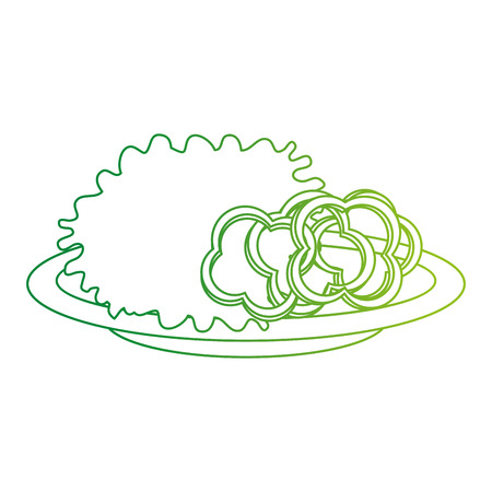 delicious vegetable salad on plate vector illustration designのイラスト素材
