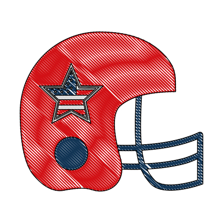 american football helmet with USA flag vector illustration designのイラスト素材
