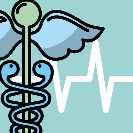 caduceus medicine health medical symbol vector illustration  のイラスト素材
