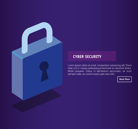 isometric padlock cyber security vector illustration designのイラスト素材